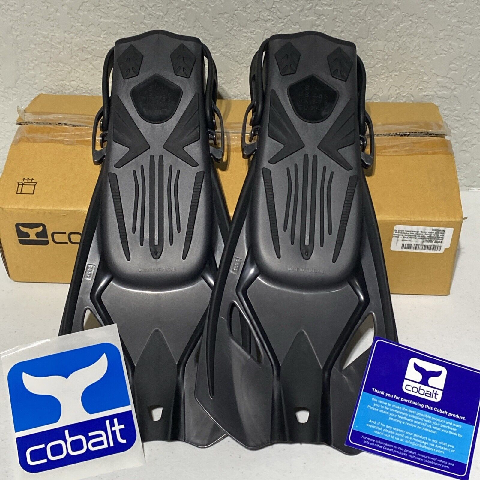 Cobalt Black Snorkel Fins Adult Small Medium Adjustable Size 4-8.5 Snorkel Swim — image 2 of 5